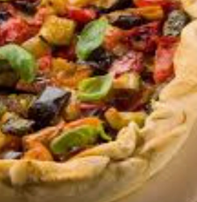 Tortino di verdure e ratatouille all'origano