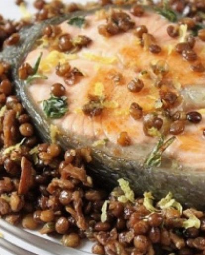 pesce spada al limone con caponatina di verdure