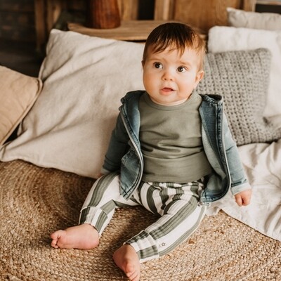 Your Wishes Vest/Jas Knitted Denim Zipper Pocket