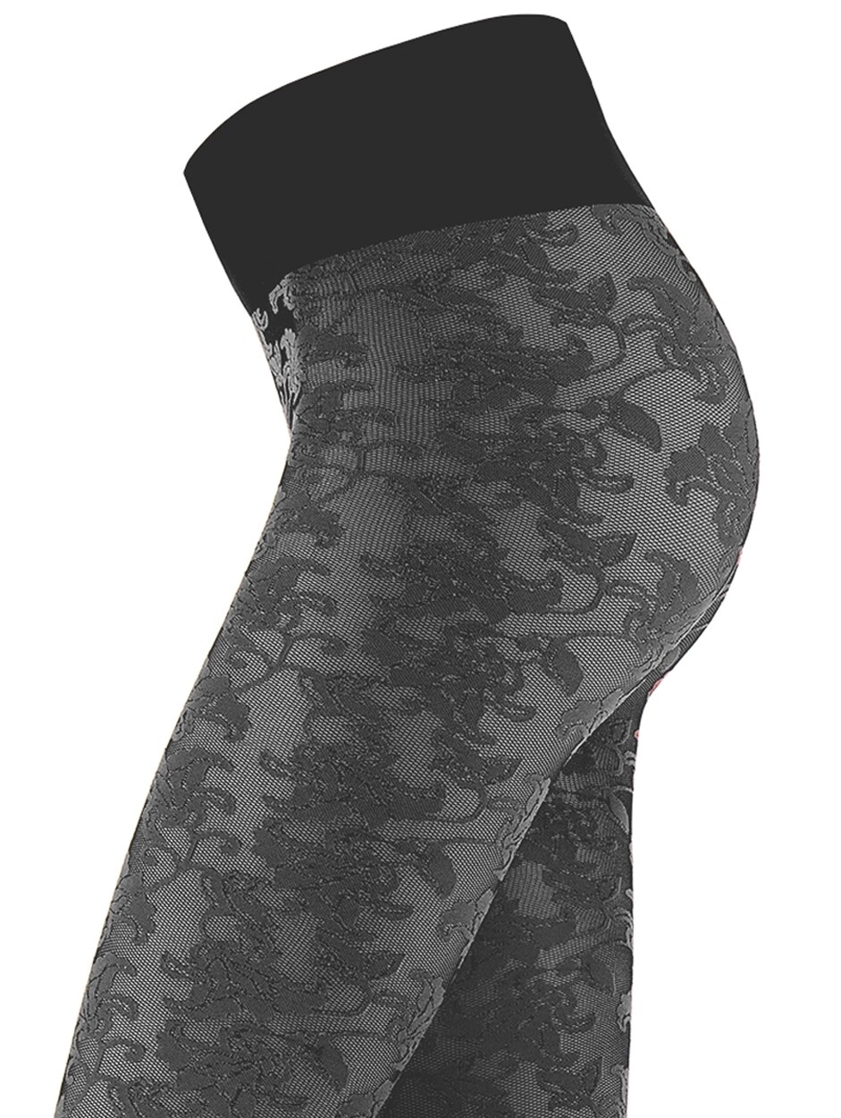 Oroblu Panty Bicolor Lace 20 Black Grey