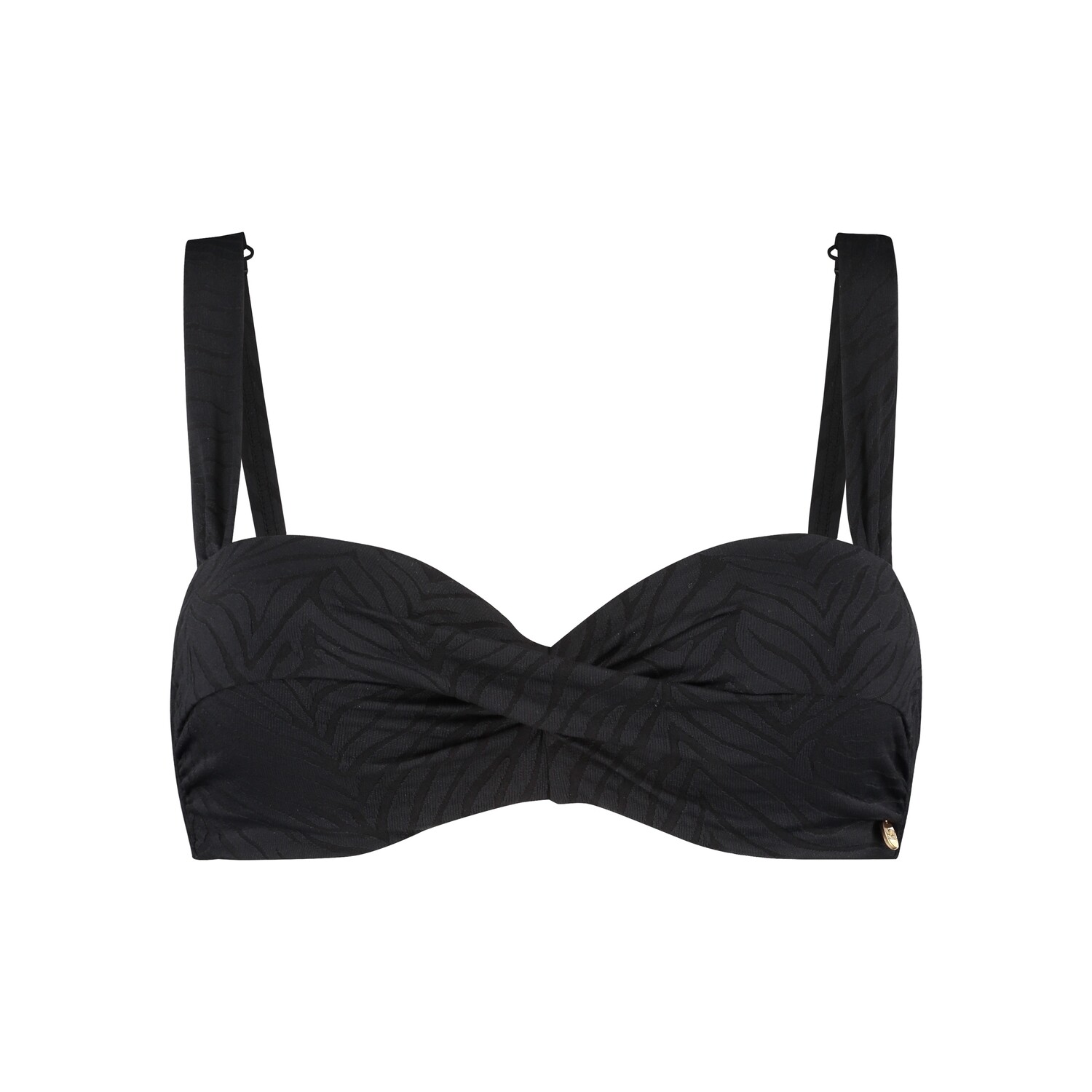 Tc Wow Twisted Bikinitop Jacquard Zebra Black