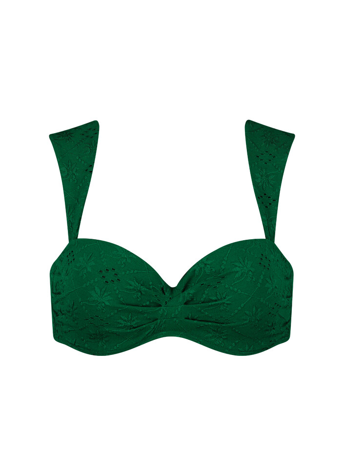 Beachlife Bandeau Bikinitop Green Embroidery