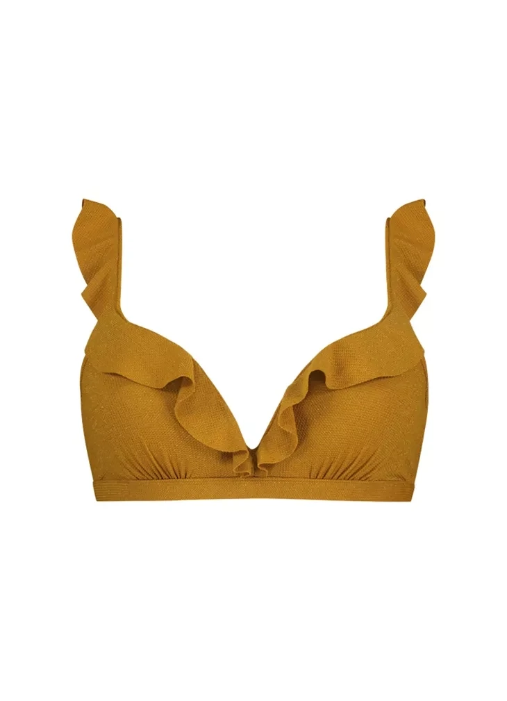 Beachlife Ruffle Bikinitop Spice Shimmer