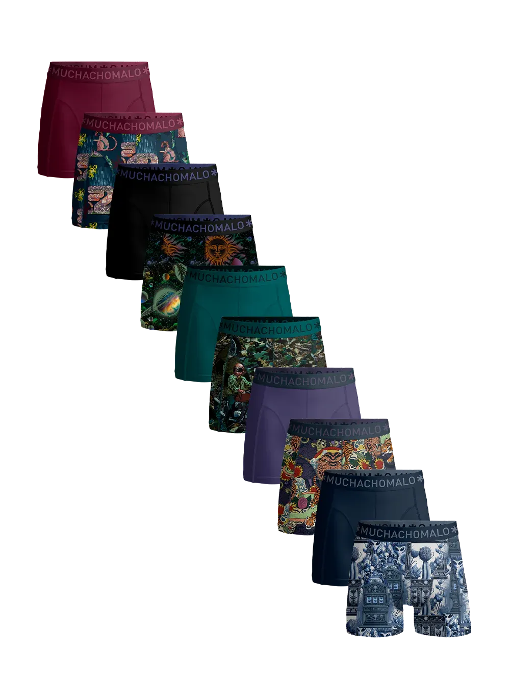 Muchachomalo 10-Pack Boxershorts Print/Effen