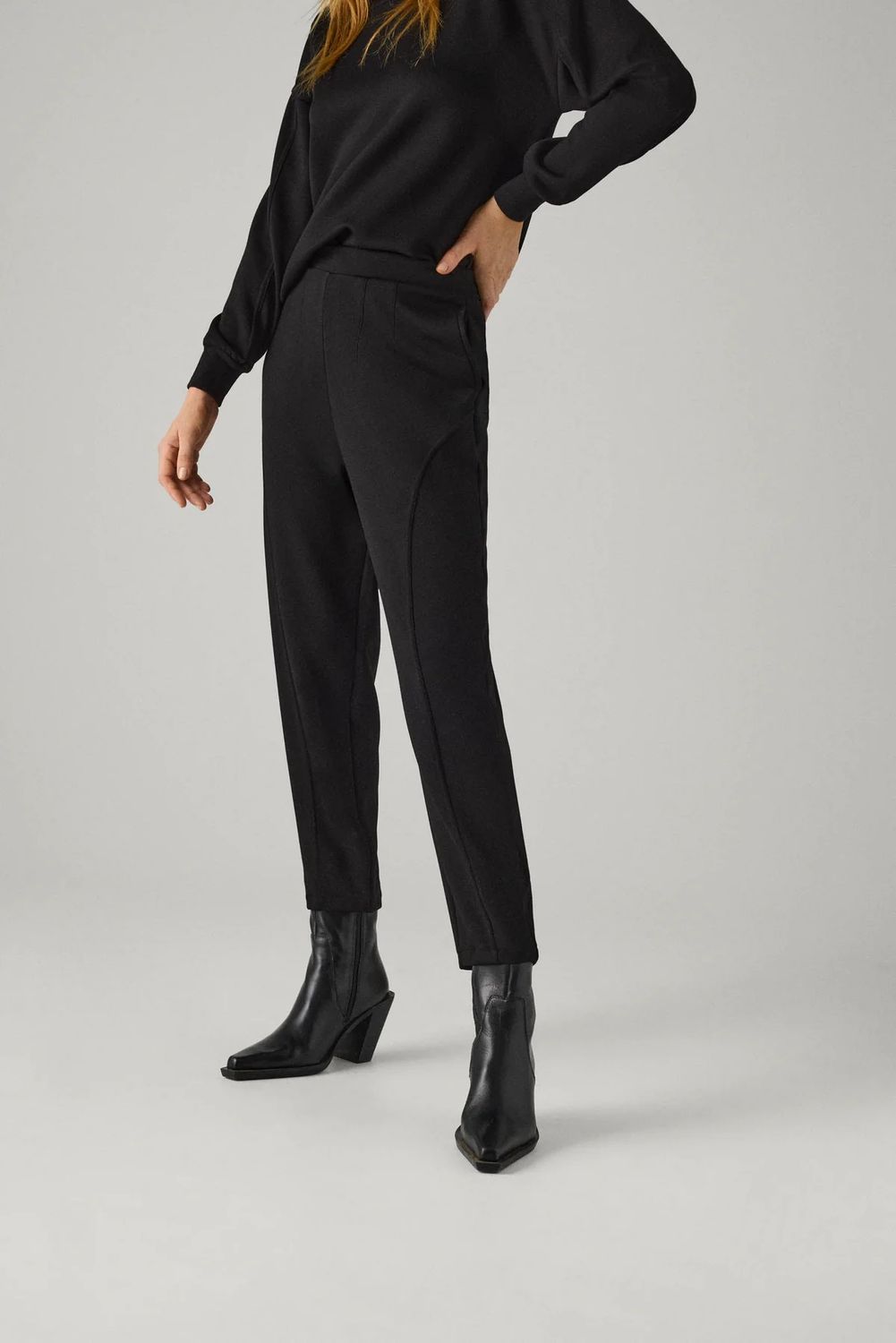 Ysabel Mora Broek Plain Gray Jogger Style
