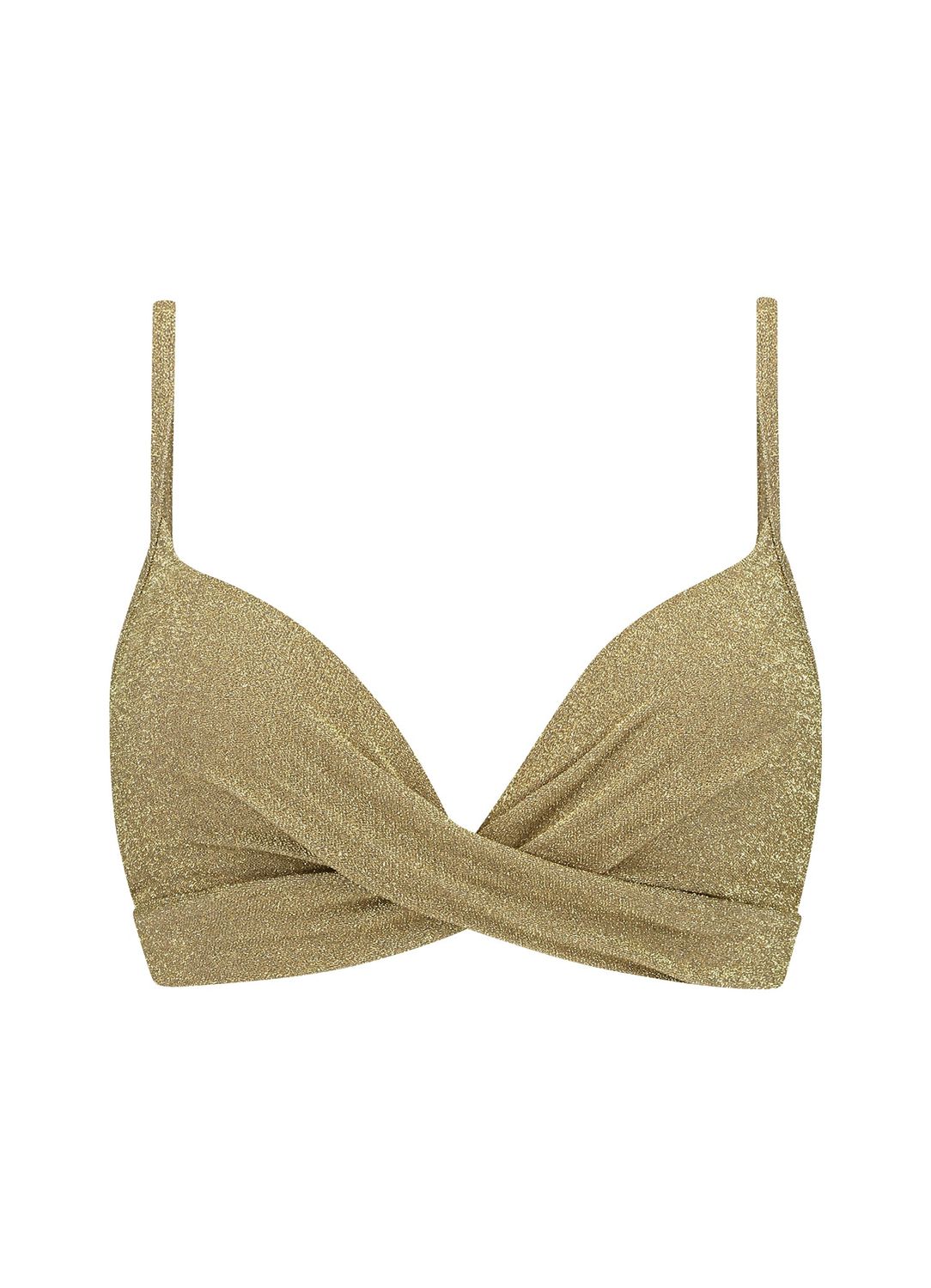 Beachlife Twist Bikinitop Gold Glitter