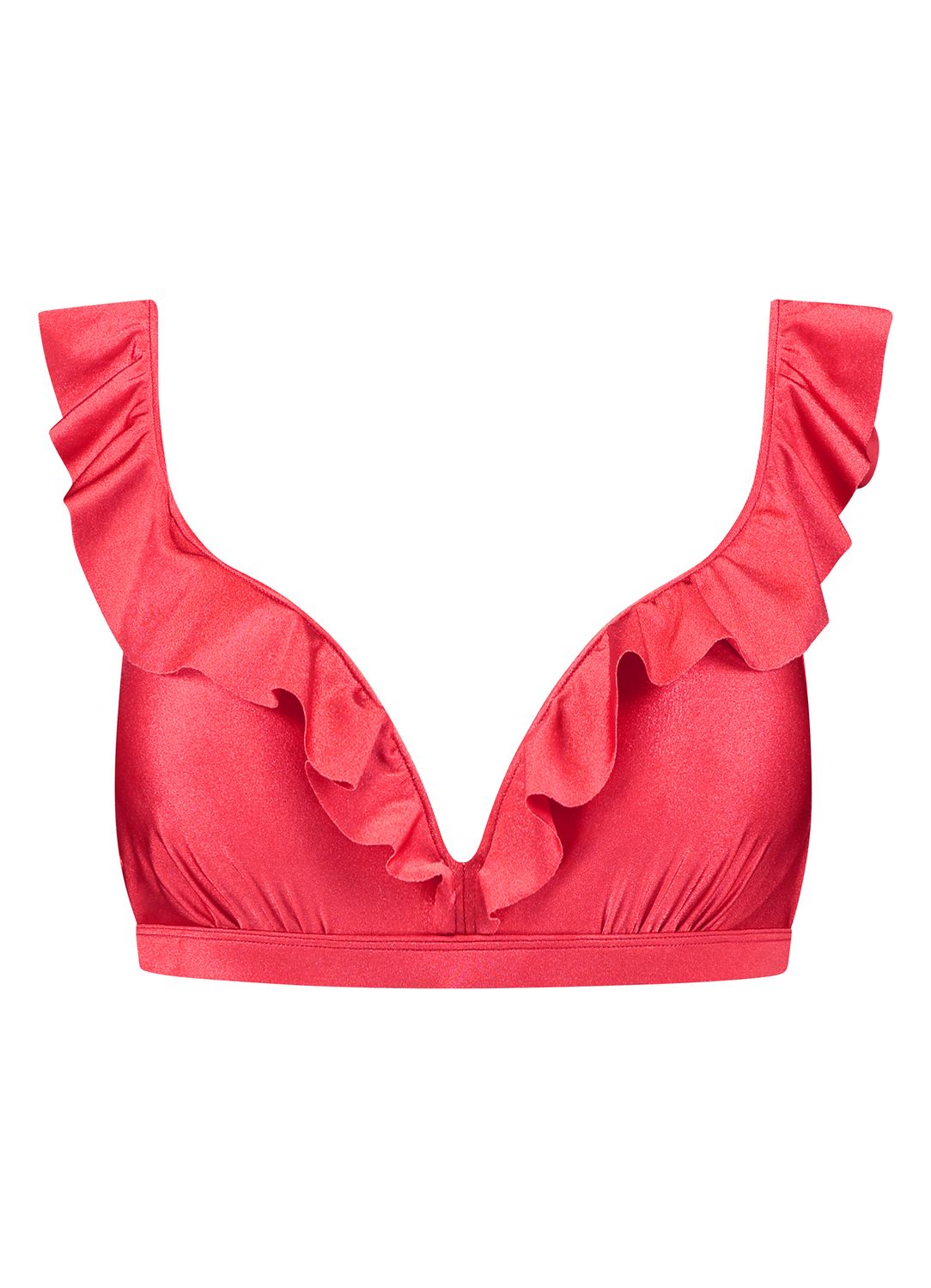 Beachlife Ruffle Bikinitop Red Shine