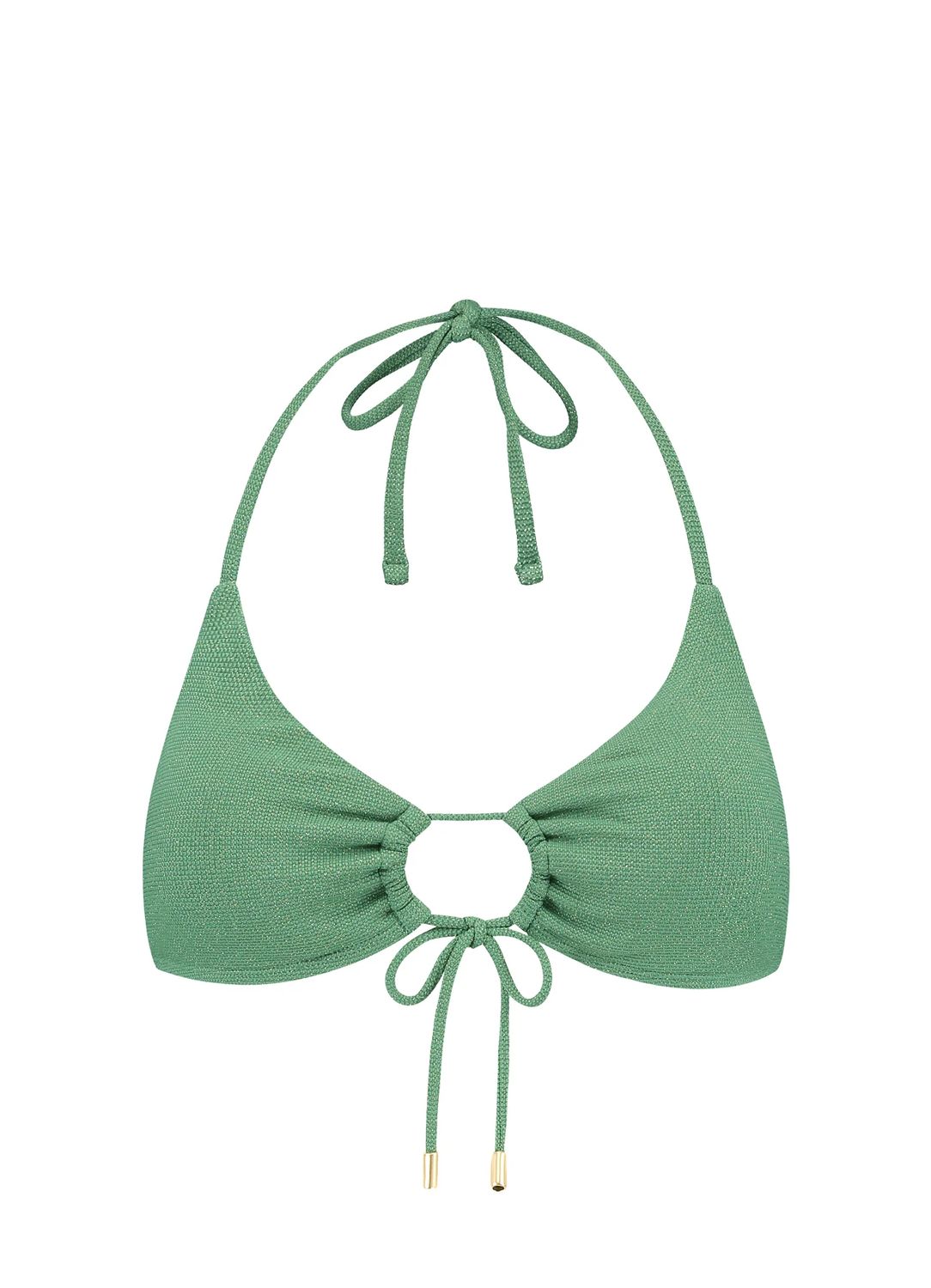 Beachlife Triangel met Strik Bikinitop Green Shimmer
