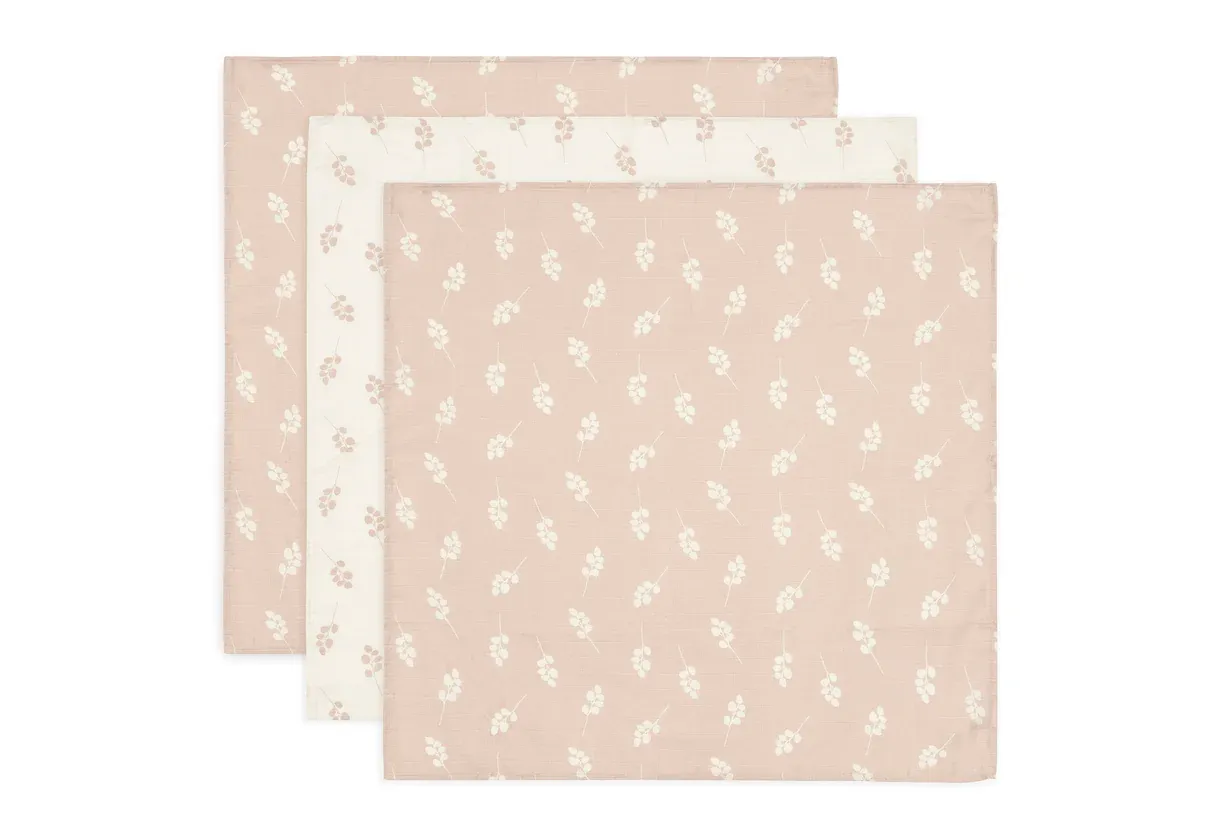 Jollein 3-Pack Hydrofieldoek Small Twig Wild Rose 70x70