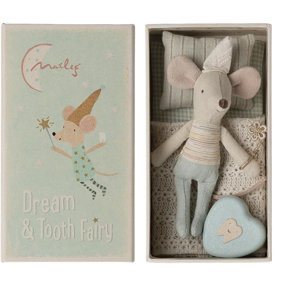 Maileg Knuffelmuis Tandenfee Kleine Broer in Luciferdoosje 11 cm