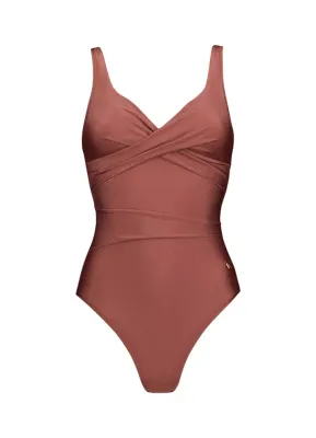 Beachlife Overslag Badpak Chocolate Shine