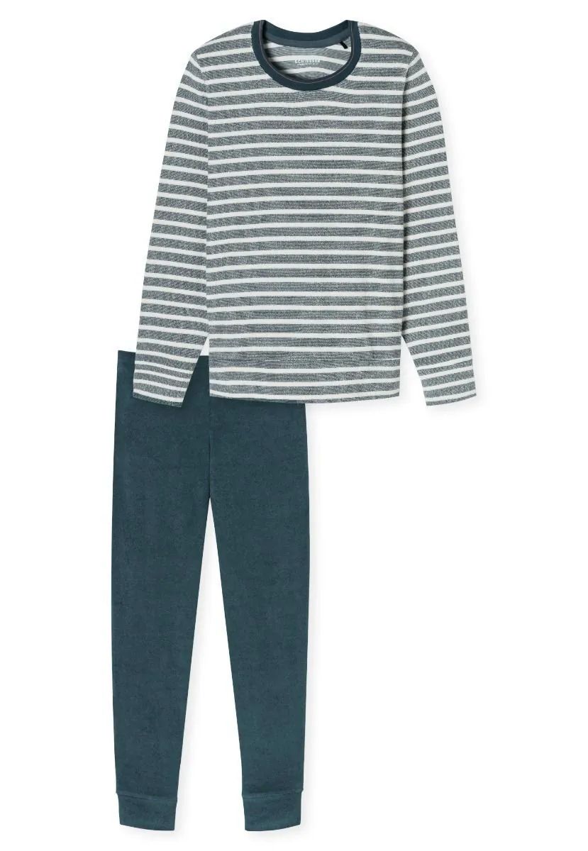 Schiesser Pyjama Badstof Jeansblauw