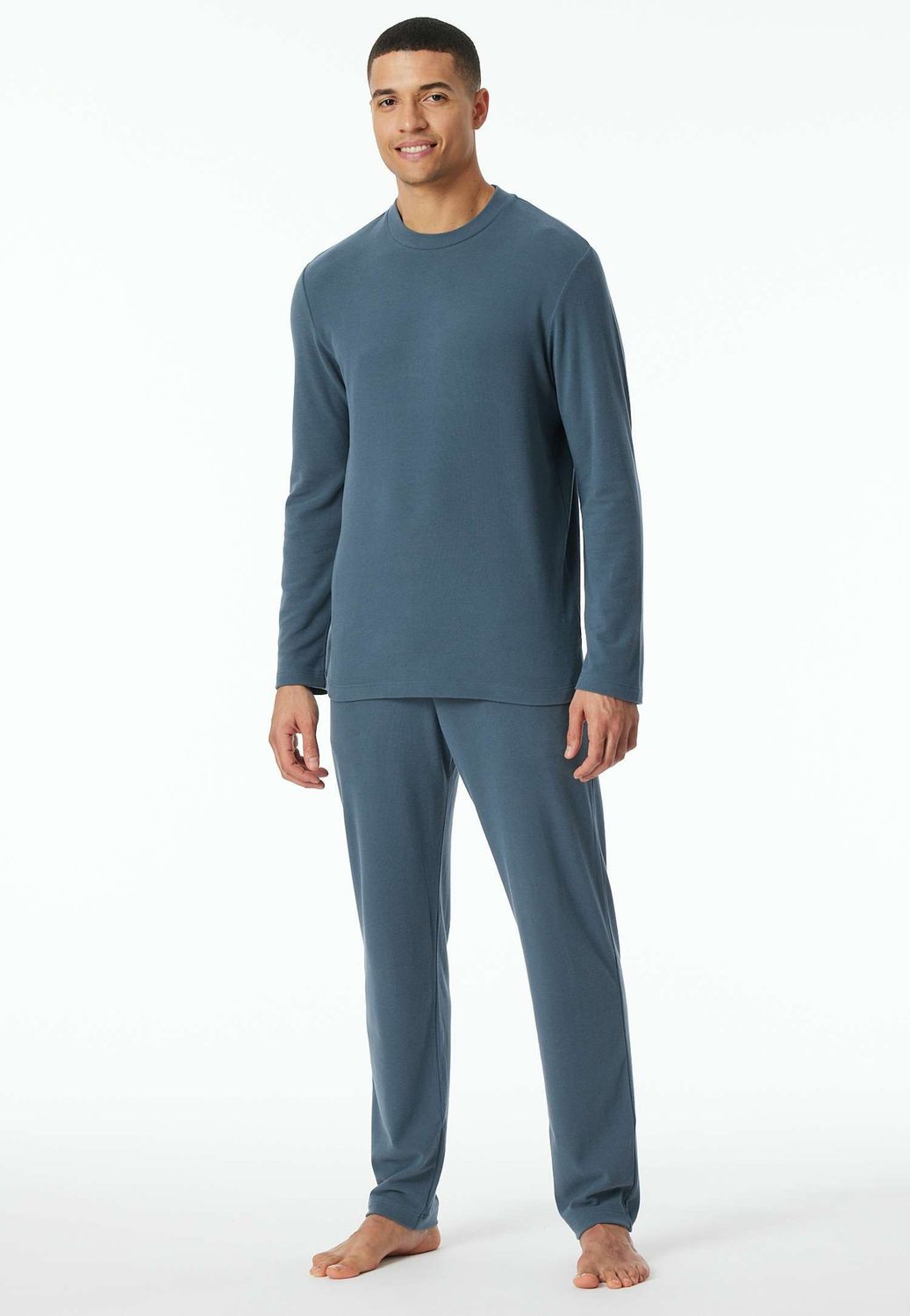 Schiesser Pyjama Jeansblauw