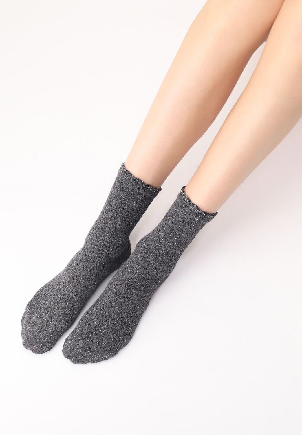 Oroblu Sok Shiny Tweed Grey Melange