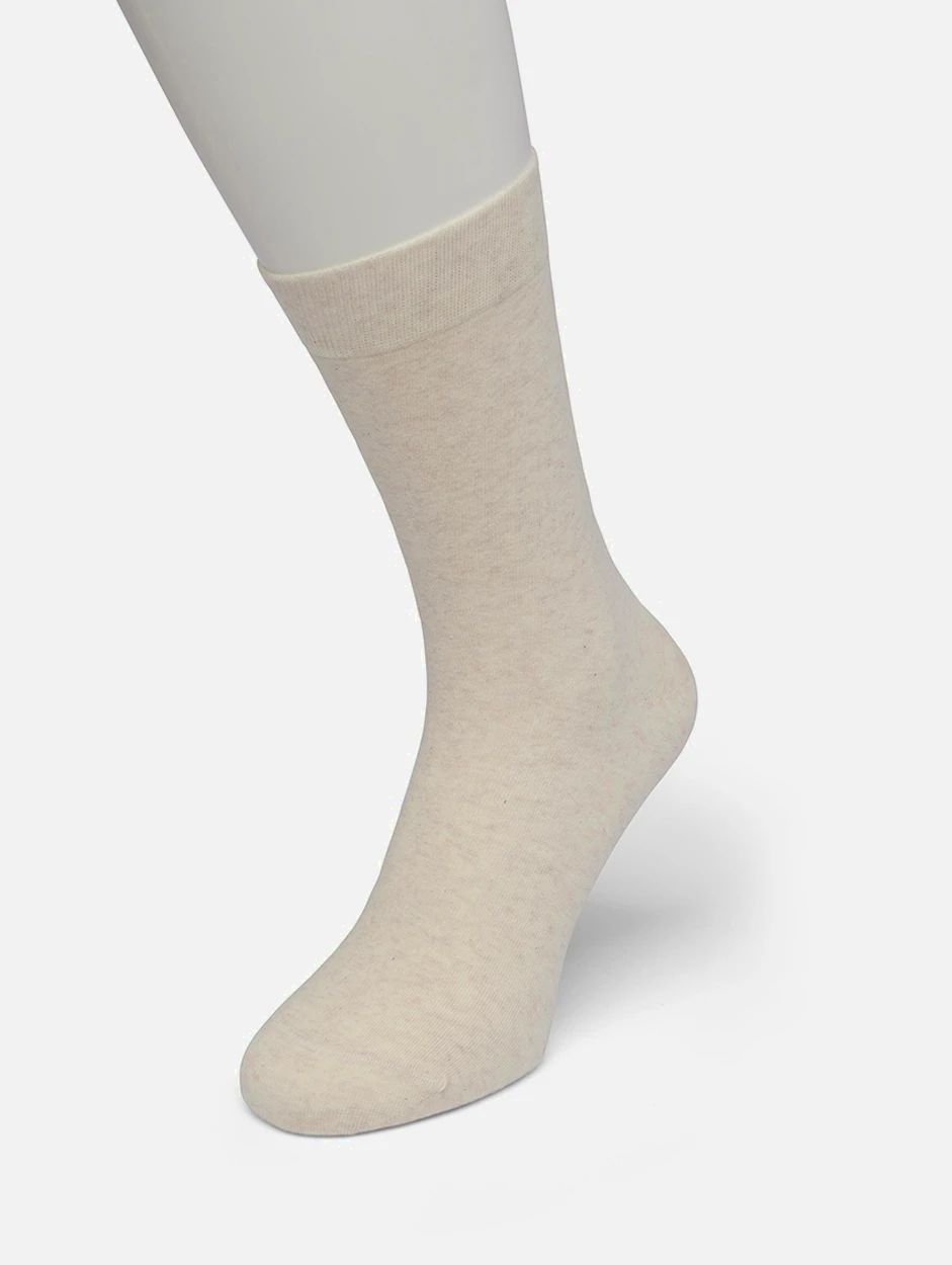 Bonnie Doon Cotton Sock Women Ecru Heather