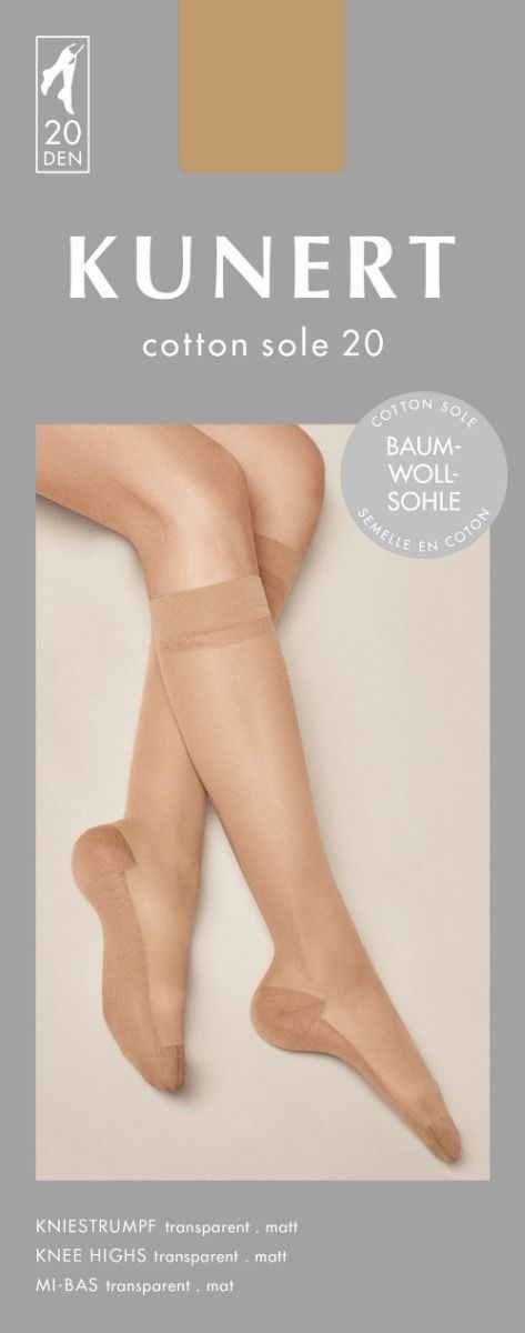 Kunert Pantykniekousjes Cotton Sole 20 den Teint