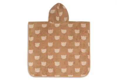 Jollein Badponcho Badstof Jacquard Reversible Teddy Bear Biscuit
