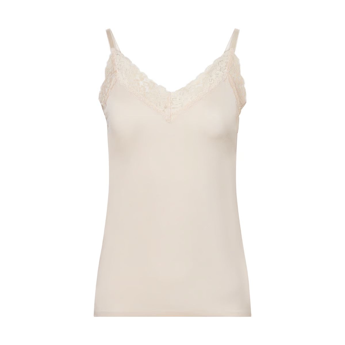 Ten Cate Secrets Spaghetti Top Met Kant Shiny Almond