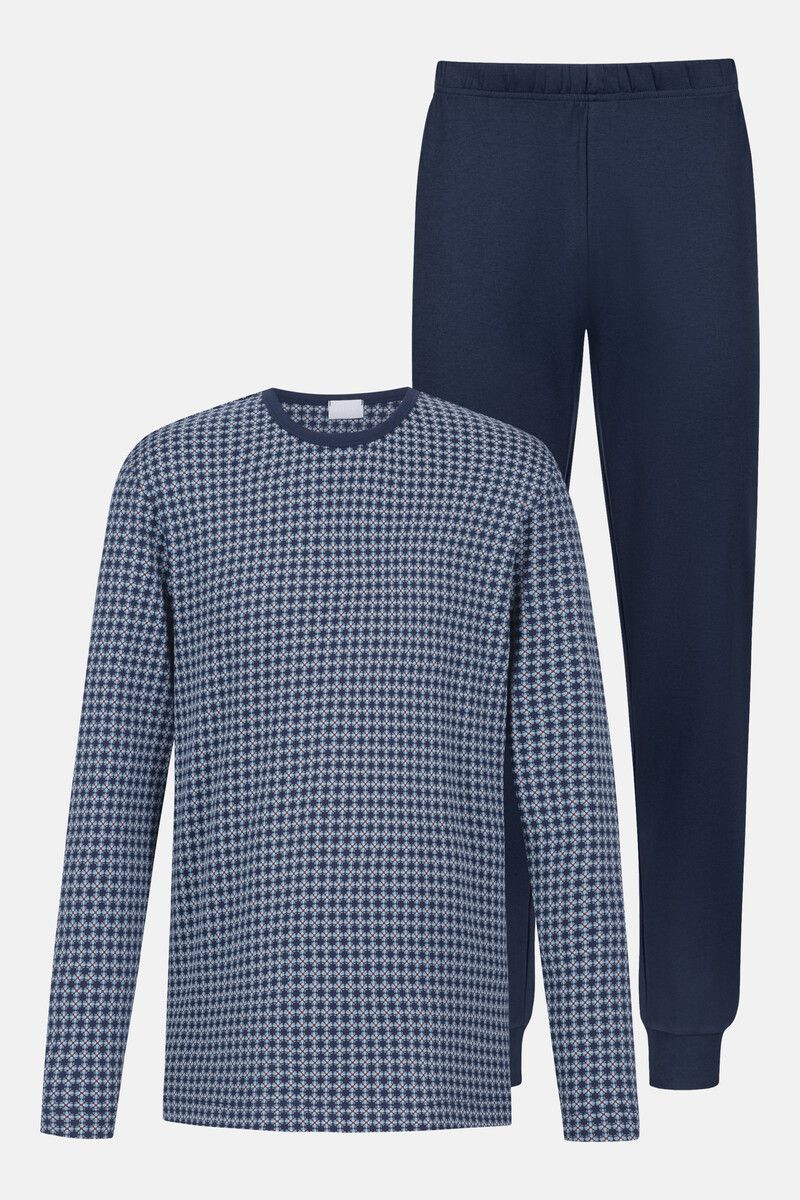 Mey Pyjama Floral Grid Alaskan Blue