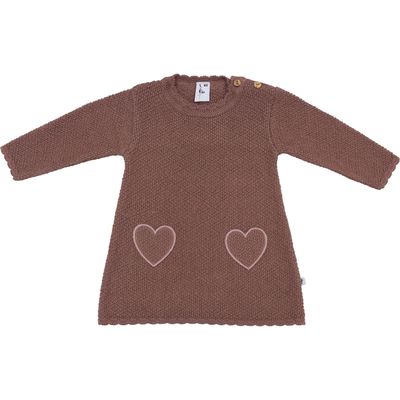 Klein Baby Dress Hearts Reddish Brown