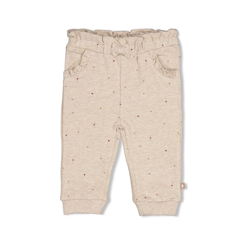 Feetje Broek AOP My Little Love Taupe melange