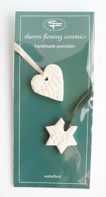 Porcelain Star and Heart decoration combi