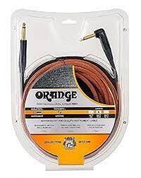 Orange Advanced Studio Quality Instrument Cable 30ft, Straight To Angled End, Black