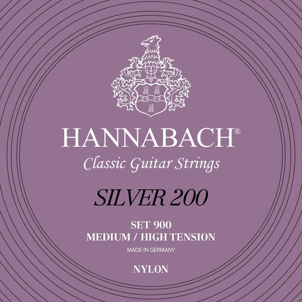Hannabach Cordes guitare classique 
Série 900 Medium/High Tension Silver 200