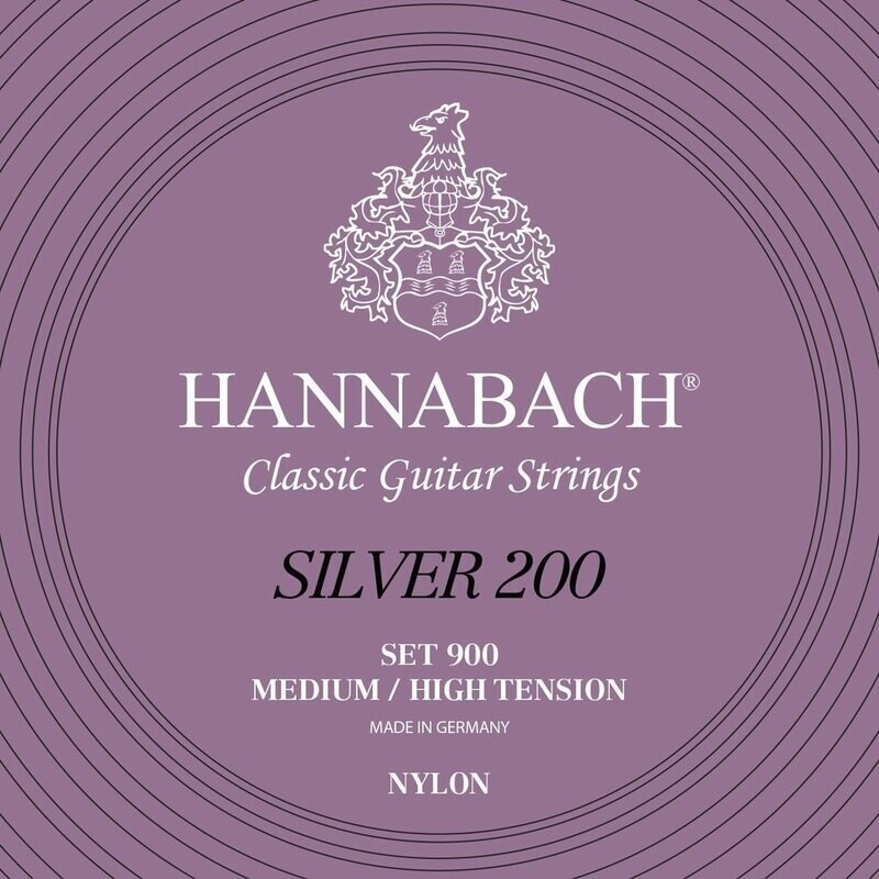Hannabach Cordes guitare classique 
Série 900 Medium/High Tension Silver 200