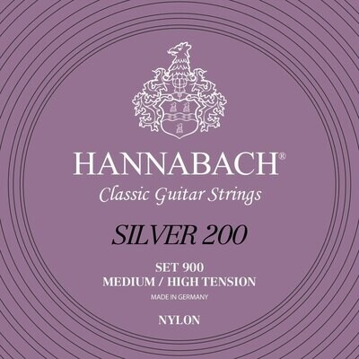 Hannabach Cordes guitare classique 
Série 900 Medium/High Tension Silver 200