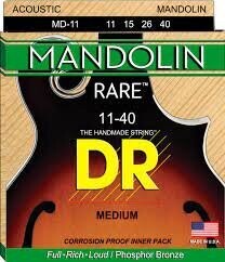Cordes de mandoline DR rares, bronze phosphoreux, moyen, 11-40