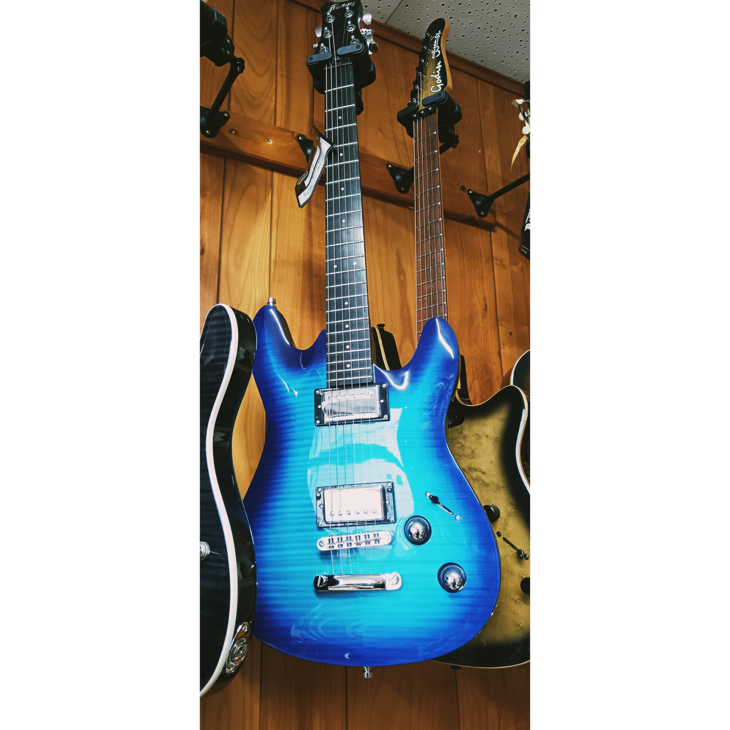 Framus - diablo Supreme Blanchi Ocean Blue Burst Guitare Électrique