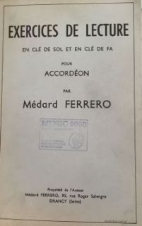 FERRERO - Exercices de lecture pour accordéon