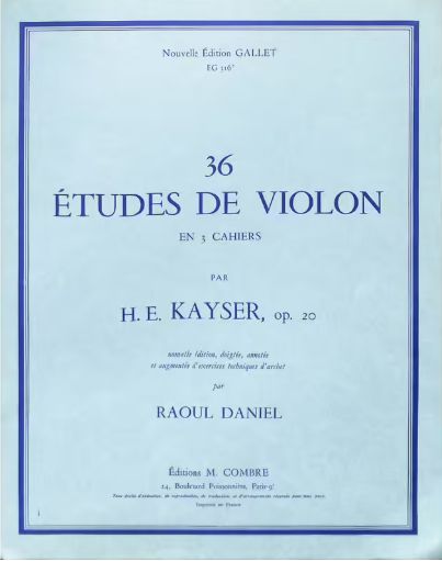 KAYSER - 36 études de violon - 1er cahier