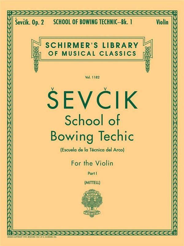 SCHOOL OF BOWING TECHNIC - SEVCIK op.2 - Livre 1