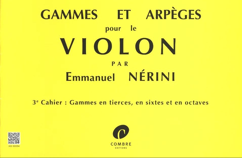 NERINI - Gammes et arpèges pour le violon - 3ème cahier