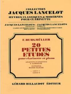 Collection LANCELOT Jacques - Œuvres classiques et modernes pour clarinette - F.BURGMULLER 20 petites Etudes