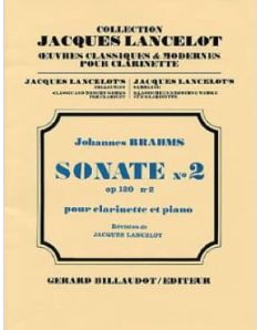 Collection LANCELOT Jacques - Œuvres classiques et modernes pour clarinette - BRAHMS - Sonate n°2