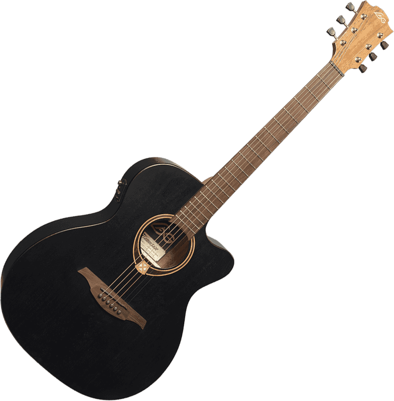 LAG Tramontane - Guitare électro-acoustique - Auditorium Pan coupé - noir satin