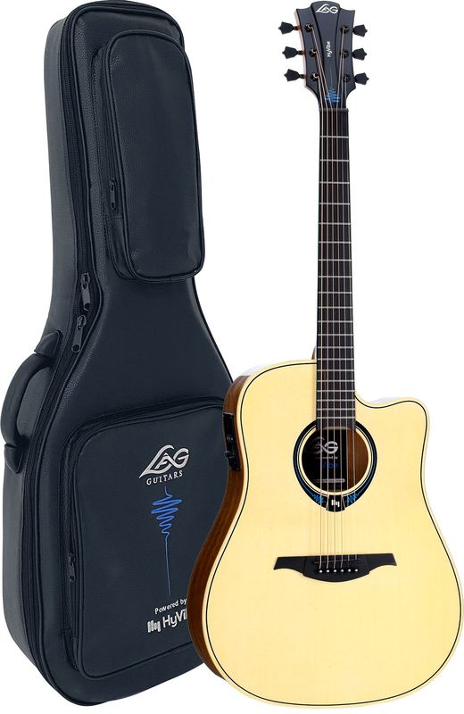 LAG Hyvibe 20 - Guitare électro-acoustique - Dreadnought pan coupé -
