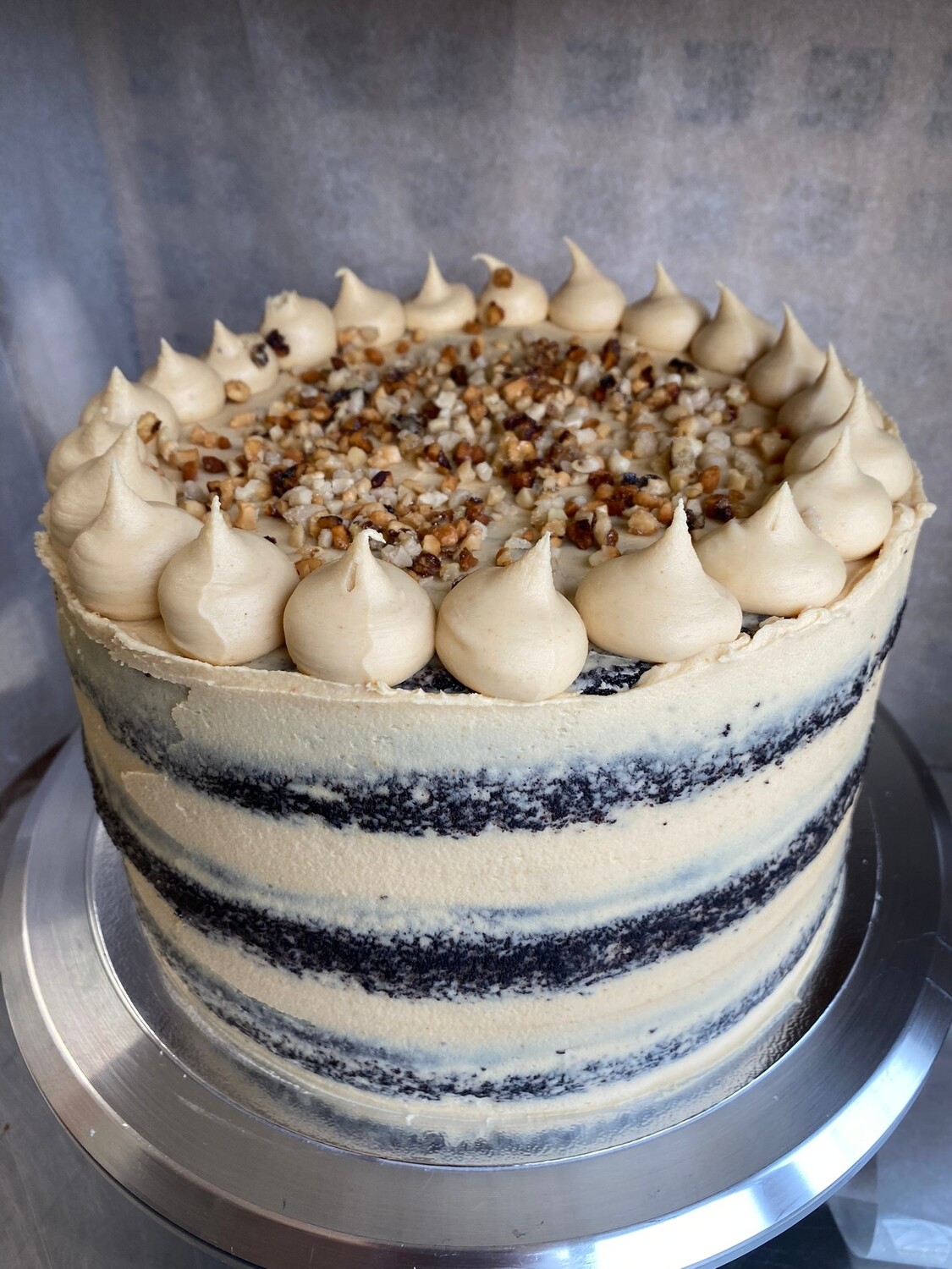 Chocolate and Candied Peanut Celebration Cake