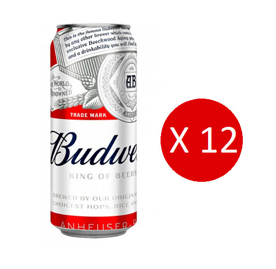Cerveza Budweiser Lata 473 Ml Pack X 12