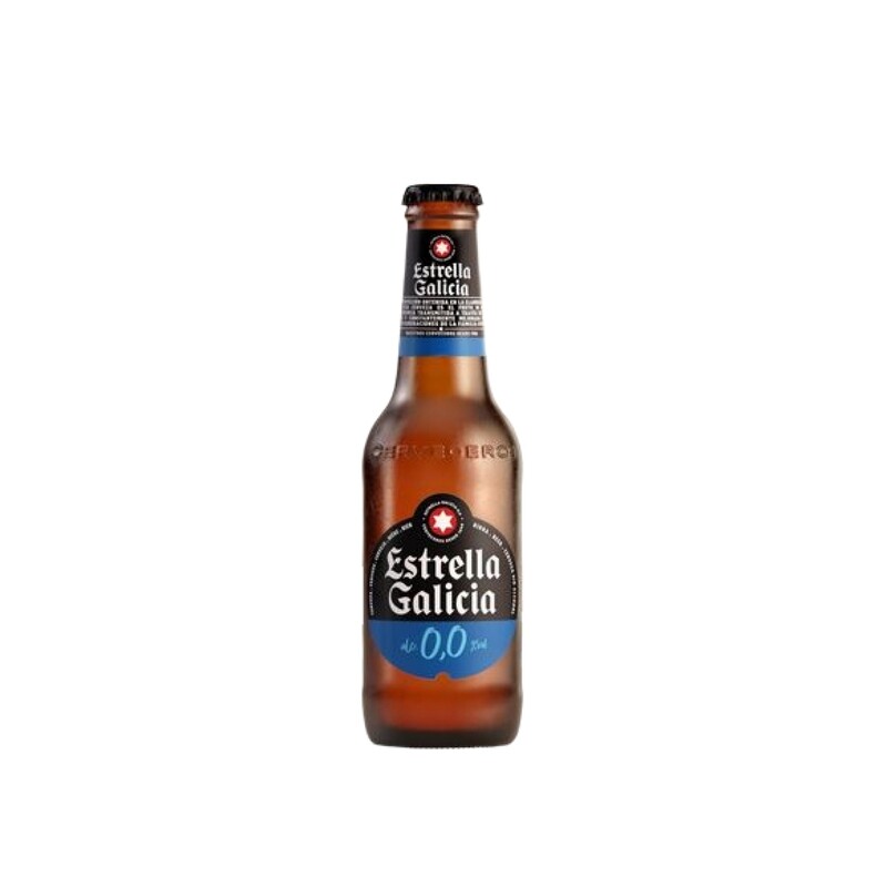 Cerveza Estrella Galicia 0,0 Sin Alcohol botella 250 ml  Pack x 6