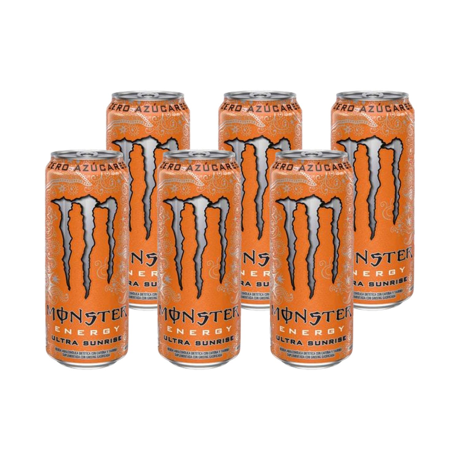 Monster Energy Sunrise Zero Lata 473 ml Pack X 6