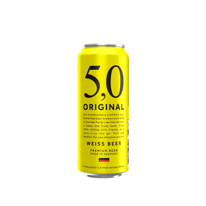 Cerveza Alemana 5,0 Weiss Lata 500 ml Pack X 24