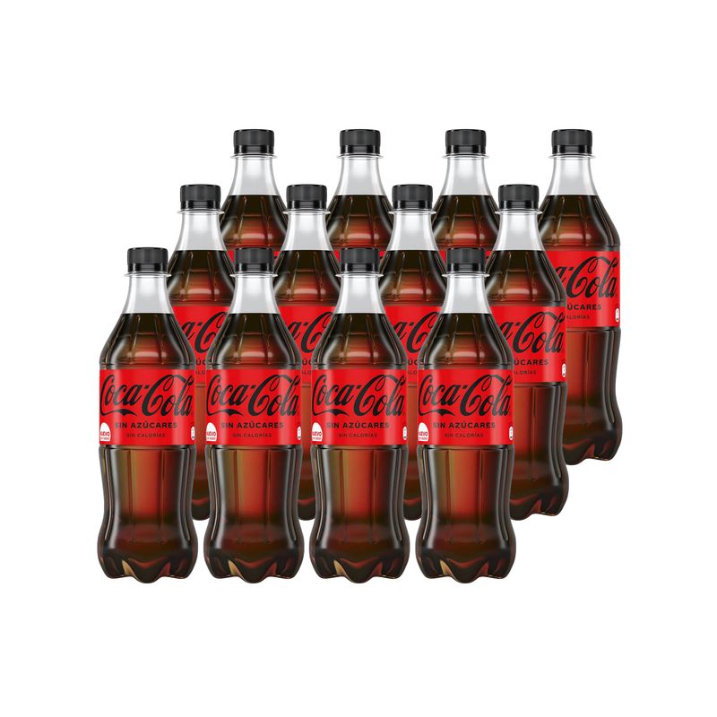 Refresco Coca Cola Zero 600 ml pack x 12
