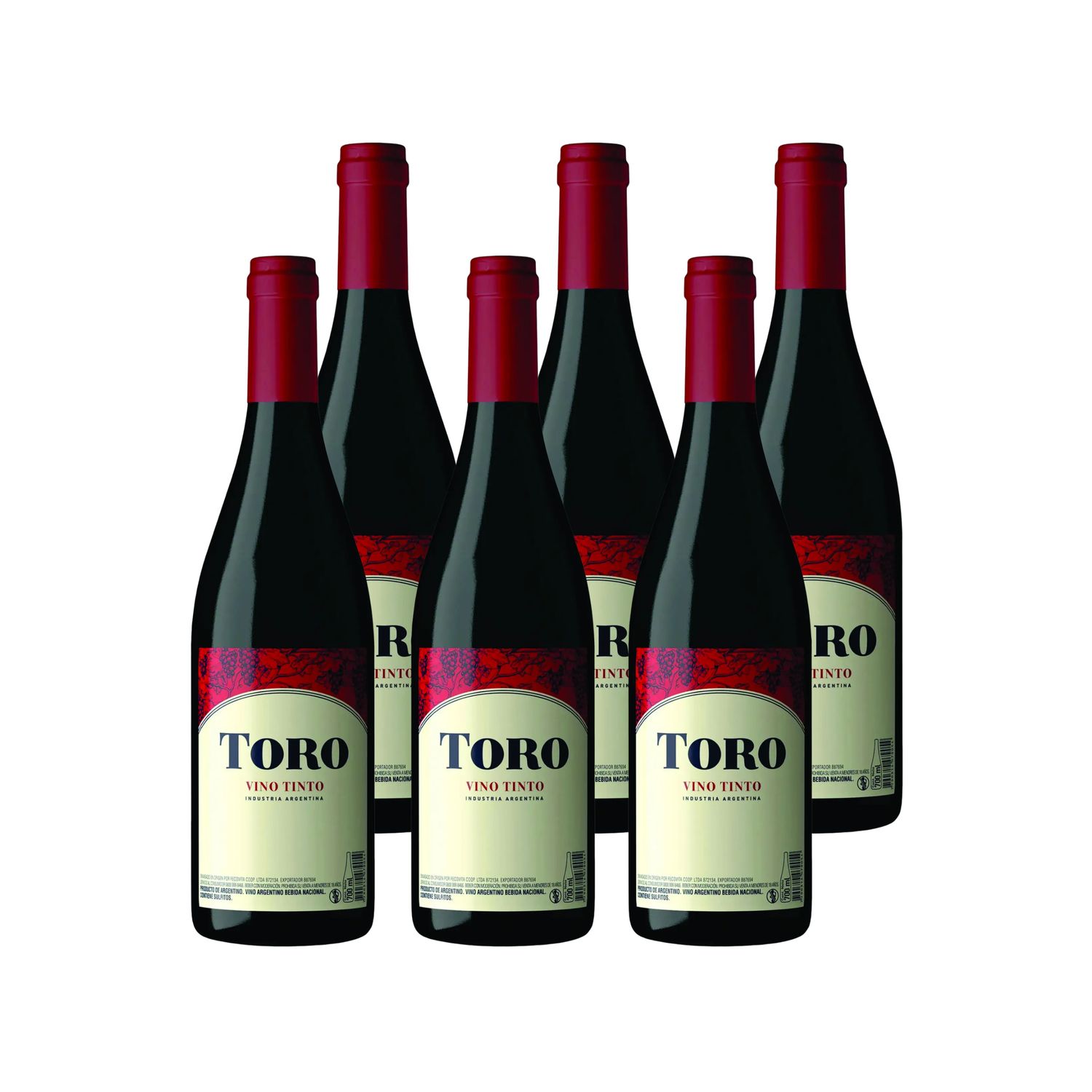 Vino Argentino Tinto Toro Botella 700 ml Pack x 6