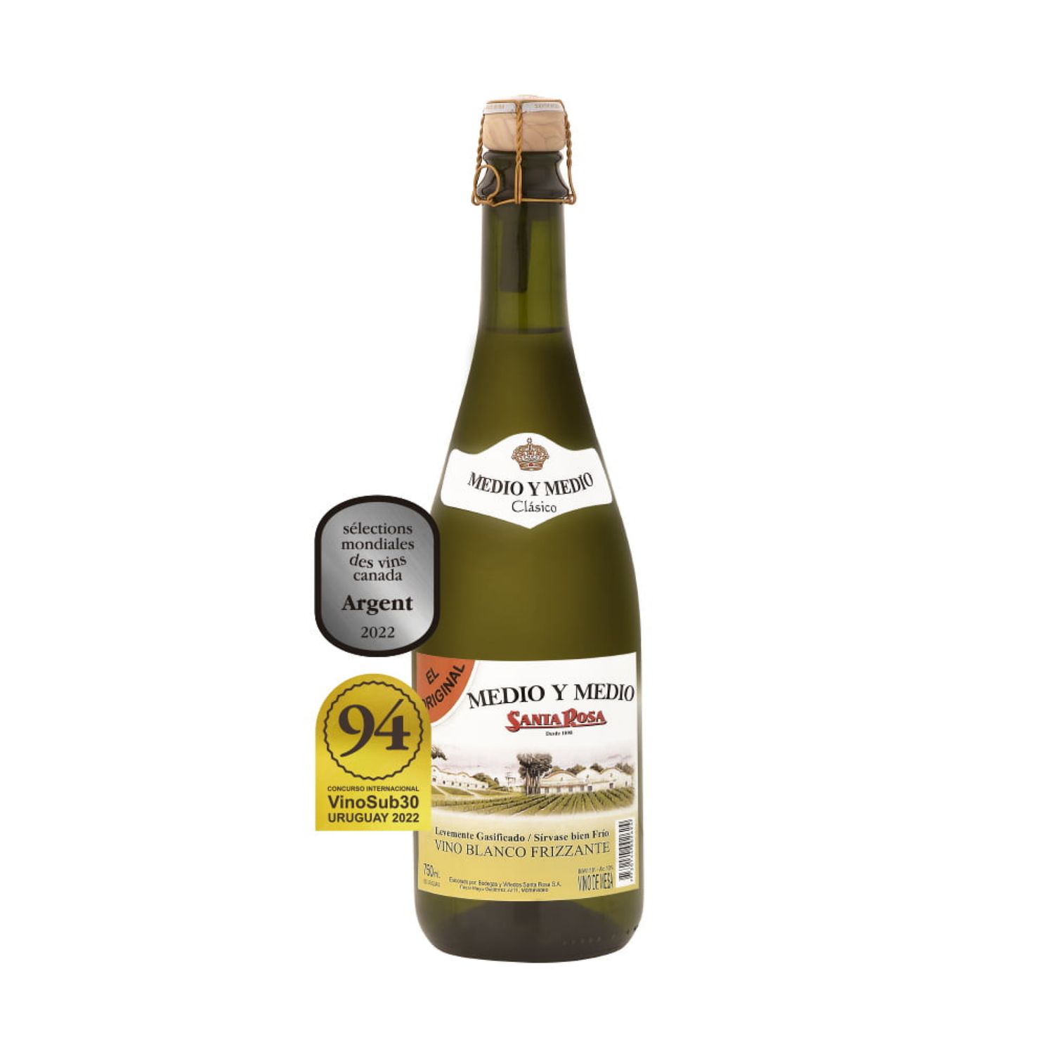 Vino Medio y Medio Blanco Santa Rosa 750 ml