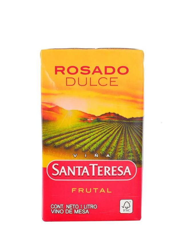 Vino Santa Teresa  Rosado Dulce Frutal Caja 1 L