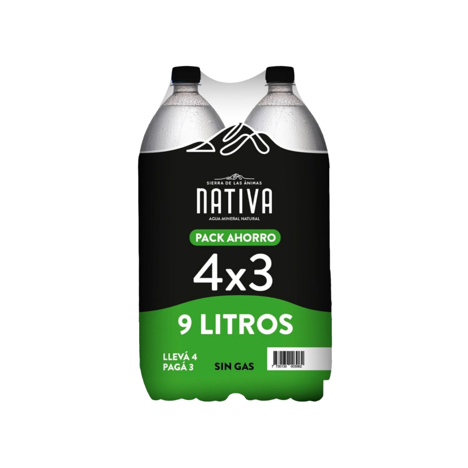 Agua Mineral Sin Gas Nativa Botella 2,25 L Pack x 4
